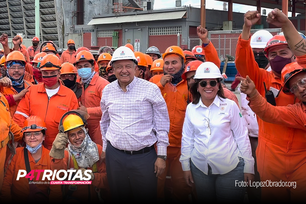 Rocío Nahle y AMLO en Dos Bocas