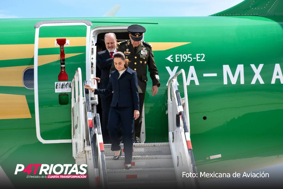 Mexicana de Aviación vuelve a volar Sheinbaum da la bienvenida al Embraer E195-E2 en el AIFA