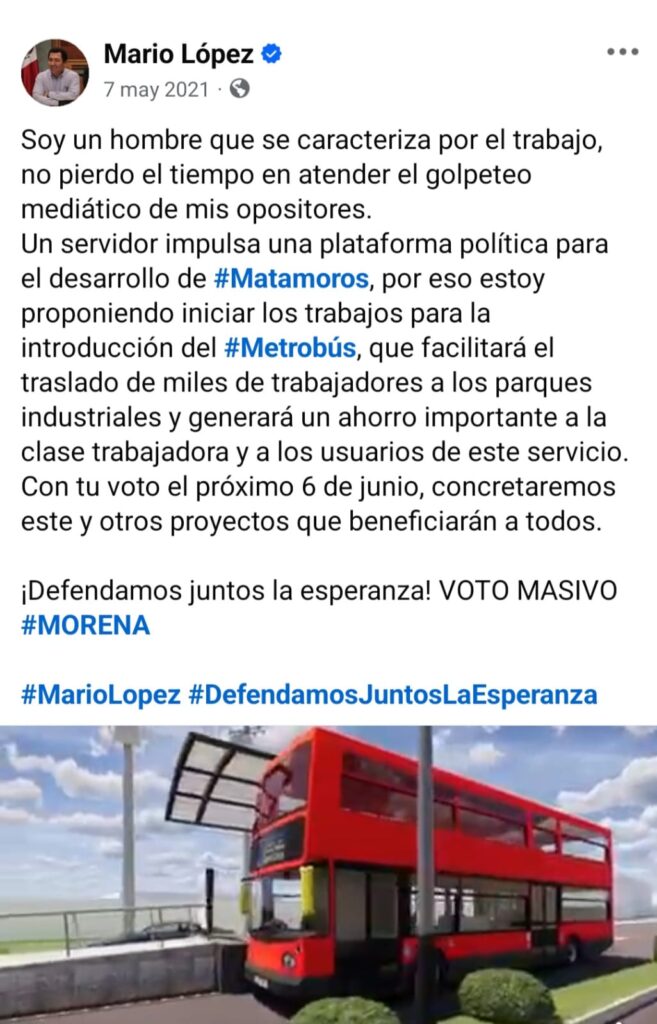 El gran fraude del METROBÚS de Mario López en Matamoros