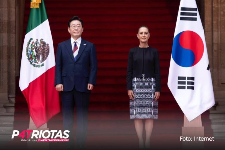 Sheinbaum recibe en Palacio Nacional al presidente de la República de Corea